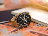 Buy Shop Hugo Boss Allure Black Dial Brown Leather Strap Watch for Men - 1513964 USA Online