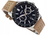 Buy Shop Hugo Boss Allure Black Dial Brown Leather Strap Watch for Men - 1513964 USA Online