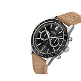 Buy Shop Hugo Boss Allure Black Dial Brown Leather Strap Watch for Men - 1513964 USA Online