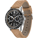 Buy Shop Hugo Boss Allure Black Dial Brown Leather Strap Watch for Men - 1513964 USA Online