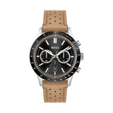 Buy Shop Hugo Boss Allure Black Dial Brown Leather Strap Watch for Men - 1513964 USA Online