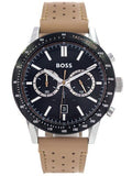 Buy Shop Hugo Boss Allure Black Dial Brown Leather Strap Watch for Men - 1513964 USA Online