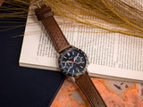 Buy Shop Hugo Boss Allure Blue Dial Brown Leather Strap Watch for Men - 1513921 USA Online