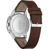 Buy Shop Hugo Boss Allure Blue Dial Brown Leather Strap Watch for Men - 1513921 USA Online