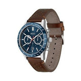 Buy Shop Hugo Boss Allure Blue Dial Brown Leather Strap Watch for Men - 1513921 USA Online