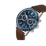 Buy Shop Hugo Boss Allure Blue Dial Brown Leather Strap Watch for Men - 1513921 USA Online