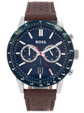 Buy Shop Hugo Boss Allure Blue Dial Brown Leather Strap Watch for Men - 1513921 USA Online