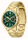 Buy Shop Hugo Boss Allure Chronograph Green Dial Gold Steel Strap Watch for Men - 1513923 USA Online