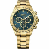 Buy Shop Hugo Boss Allure Chronograph Green Dial Gold Steel Strap Watch for Men - 1513923 USA Online