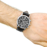 Buy Shop Hugo Boss Ambassador Chronograph Quartz Black Dial Black Leather Strap Watch For Men - HB1513194 USA Online