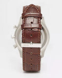 Buy Shop Hugo Boss Ambassador Chronograph Silver Dial Brown Leather Strap Watch For Men - HB1513195 USA Online