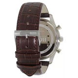 Buy Shop Hugo Boss Ambassador Chronograph Silver Dial Brown Leather Strap Watch For Men - HB1513195 USA Online