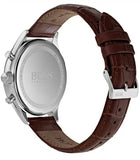 Buy Shop Hugo Boss Ambassador Chronograph Silver Dial Brown Leather Strap Watch For Men - HB1513195 USA Online