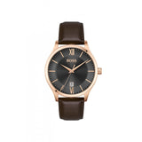 Buy Shop Hugo Boss Ambassador Grey Dial Brown Leather Strap Watch for Men - 1513387 USA Online
