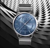 Buy Shop Hugo Boss Architectural Blue Dial Grey Steel Strap Watch for Men - 1513574 USA Online