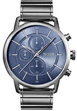 Buy Shop Hugo Boss Architectural Blue Dial Grey Steel Strap Watch for Men - 1513574 USA Online