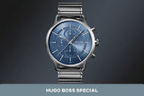 Buy Shop Hugo Boss Architectural Blue Dial Grey Steel Strap Watch for Men - 1513574 USA Online