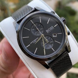 Buy Shop Hugo Boss Associate Black Dial Black Mesh Bracelet Watch for Men - 1513769 USA Online