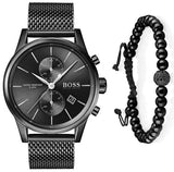 Buy Shop Hugo Boss Associate Black Dial Black Mesh Bracelet Watch for Men - 1513769 USA Online