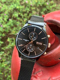 Buy Shop Hugo Boss Associate Black Dial Black Mesh Bracelet Watch for Men - 1513811 USA Online