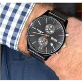 Buy Shop Hugo Boss Associate Black Dial Black Mesh Bracelet Watch for Men - 1513811 USA Online