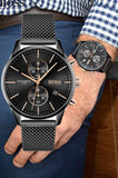 Buy Shop Hugo Boss Associate Black Dial Black Mesh Bracelet Watch for Men - 1513811 USA Online