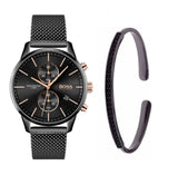 Buy Shop Hugo Boss Associate Black Dial Black Mesh Bracelet Watch for Men - 1513811 USA Online