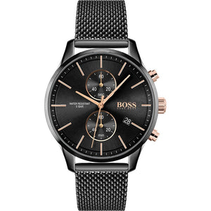 Buy Shop Hugo Boss Associate Black Dial Black Mesh Bracelet Watch for Men - 1513811 USA Online