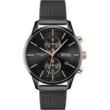 Buy Shop Hugo Boss Associate Black Dial Black Mesh Bracelet Watch for Men - 1513811 USA Online
