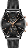 Buy Shop Hugo Boss Associate Black Dial Black Mesh Bracelet Watch for Men - 1513811 USA Online