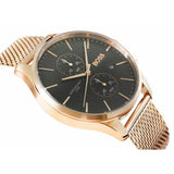 Buy Shop Hugo Boss Associate Black Dial Rose Gold Mesh Bracelet Watch for Men - 1513806 USA Online