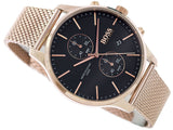 Buy Shop Hugo Boss Associate Black Dial Rose Gold Mesh Bracelet Watch for Men - 1513806 USA Online