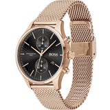 Buy Shop Hugo Boss Associate Black Dial Rose Gold Mesh Bracelet Watch for Men - 1513806 USA Online
