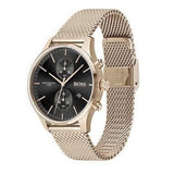Buy Shop Hugo Boss Associate Black Dial Rose Gold Mesh Bracelet Watch for Men - 1513806 USA Online