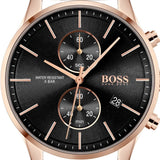 Buy Shop Hugo Boss Associate Black Dial Rose Gold Mesh Bracelet Watch for Men - 1513806 USA Online