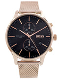 Buy Shop Hugo Boss Associate Black Dial Rose Gold Mesh Bracelet Watch for Men - 1513806 USA Online