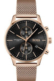 Buy Shop Hugo Boss Associate Black Dial Rose Gold Mesh Bracelet Watch for Men - 1513806 USA Online