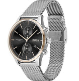 Buy Shop Hugo Boss Associate Black Dial Silver Mesh Bracelet Watch for Men - 1513805 USA Online