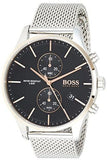 Buy Shop Hugo Boss Associate Black Dial Silver Mesh Bracelet Watch for Men - 1513805 USA Online