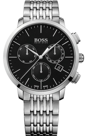 Buy Shop Hugo Boss Associate Black Dial Silver Steel Strap Watch for Men - 1513267 USA Online