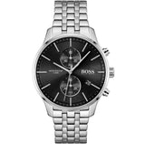 Buy Shop Hugo Boss Associate Black Dial Silver Steel Strap Watch for Men - 1513869 USA Online