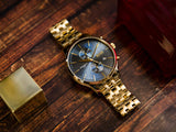 Buy Shop Hugo Boss Associate Blue Dial Gold Steel Strap Watch for Men - 1513841 USA Online