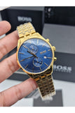 Buy Shop Hugo Boss Associate Blue Dial Gold Steel Strap Watch for Men - 1513841 USA Online