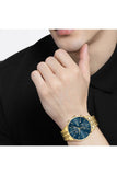 Buy Shop Hugo Boss Associate Blue Dial Gold Steel Strap Watch for Men - 1513841 USA Online