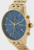 Buy Shop Hugo Boss Associate Blue Dial Gold Steel Strap Watch for Men - 1513841 USA Online