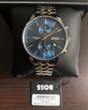 Buy Shop Hugo Boss Associate Blue Dial Two Tone Steel Strap Watch for Men - 1513976 USA Online