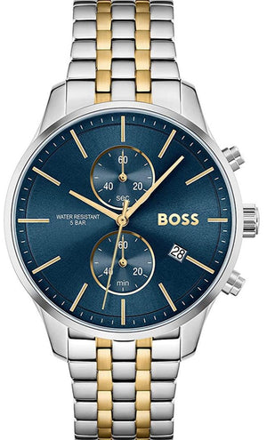 Buy Shop Hugo Boss Associate Blue Dial Two Tone Steel Strap Watch for Men - 1513976 USA Online