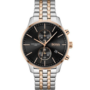 Buy Shop Hugo Boss Associate Chronograph Black Dial Two Tone Steel Strap Watch for Men - 1513840 USA Online