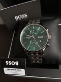 Buy Shop Hugo Boss Associate Green Dial Silver Steel Strap Watch for Men - 1513975 USA Online