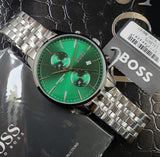 Buy Shop Hugo Boss Associate Green Dial Silver Steel Strap Watch for Men - 1513975 USA Online